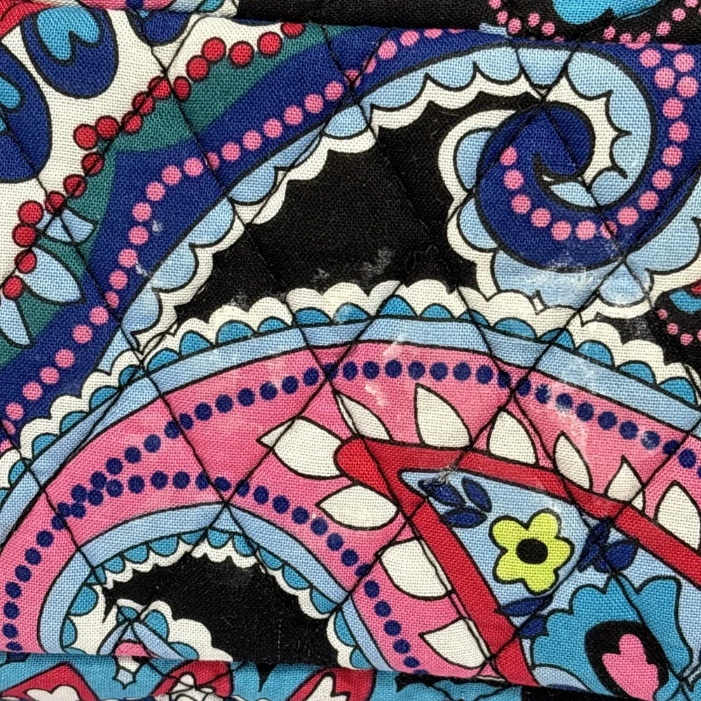 Vera Bradley Brush/Pencil Case Quilted Cosmetic Bag Haymarket Plaid